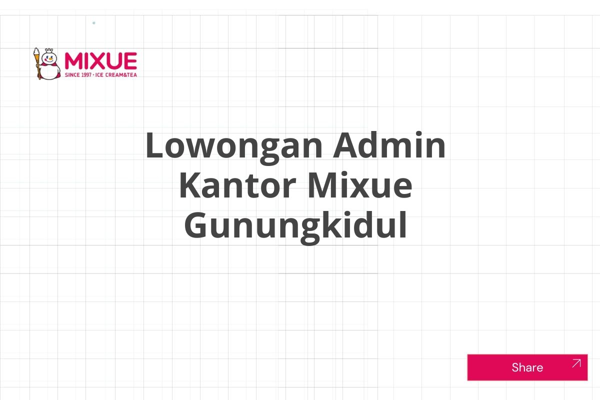 Lowongan Admin Kantor Mixue Gunungkidul