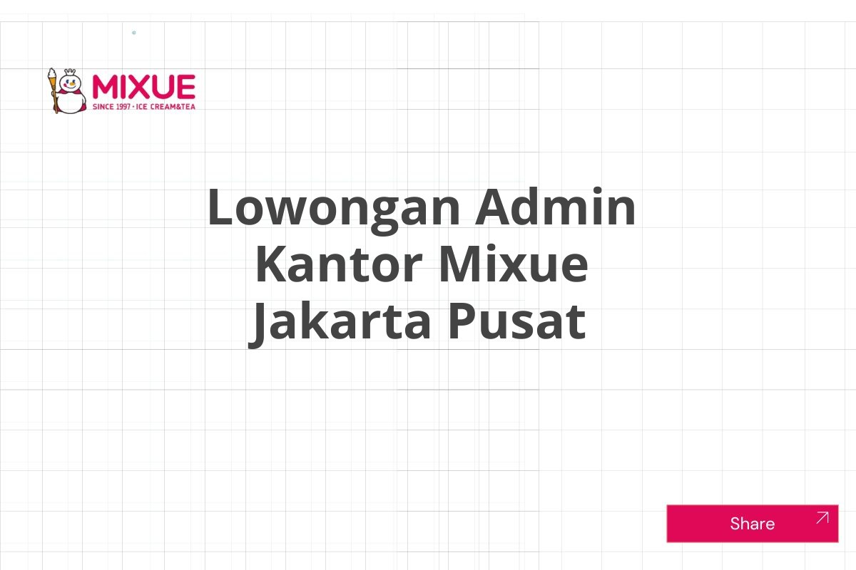 Lowongan Admin Kantor Mixue Jakarta Pusat