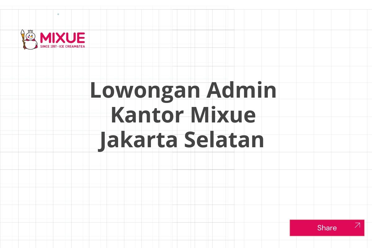 Lowongan Admin Kantor Mixue Jakarta Selatan