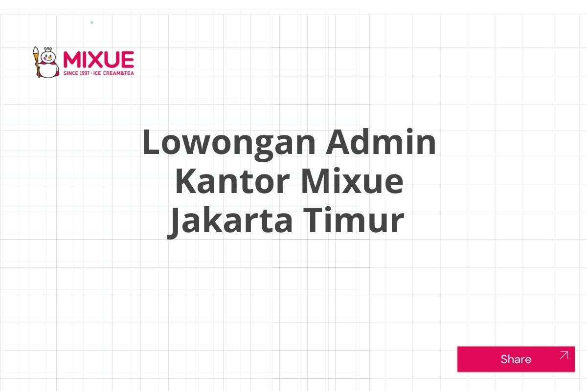 Lowongan Admin Kantor Mixue Jakarta Timur