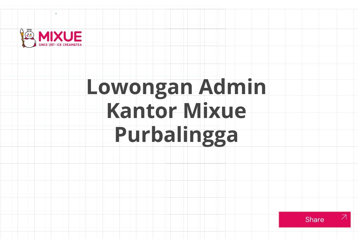 Lowongan Admin Kantor Mixue Purbalingga